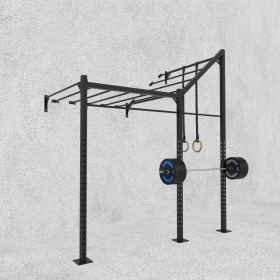 10' Wall Mount Builder® Pull Up Rig: Advanced 2 w/ 2' Monkey Bar Spacing