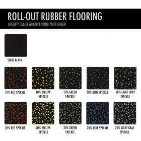 Color Options for Roll-Out Rubber Flooring - Contact us to place your order.