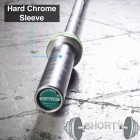 70" Shorty Bar features hard chrome sleeve and handle