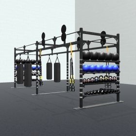 Double Wall Ball Targets are currently unavailable. 24' HIIT Studio Rig with 4x Double Wall Ball Targets, 4x Shackles, 4x Heavy Bags, 2x Sets of Shelves, 3x Skid Plates