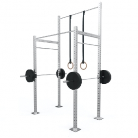 Galvanized Backyard Builder RMU Rig with rings and barbells added