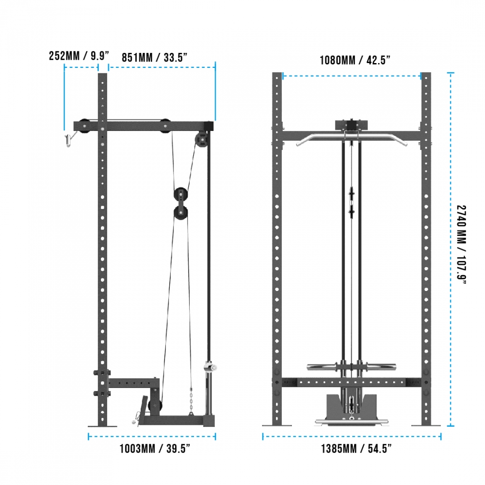 HRHL-400 Builder® Half Rack And High-Low Cable Attachment Get RXd